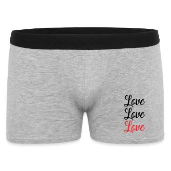 VALENTINSTAG. Junggesellinnenabschied. ICH LIEBE DICH. ICH LIEBE DICH. LIEBE - Männer Boxer Shorts - Grau meliert - Vorne