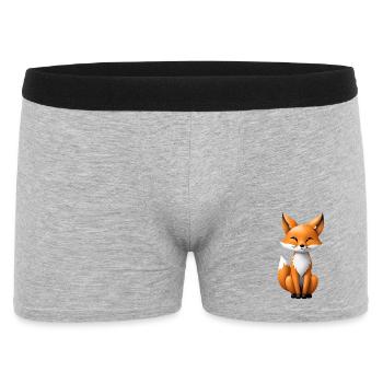 Niedliche Fuchs Illustration - Männer Boxer Shorts - Grau meliert - Vorne