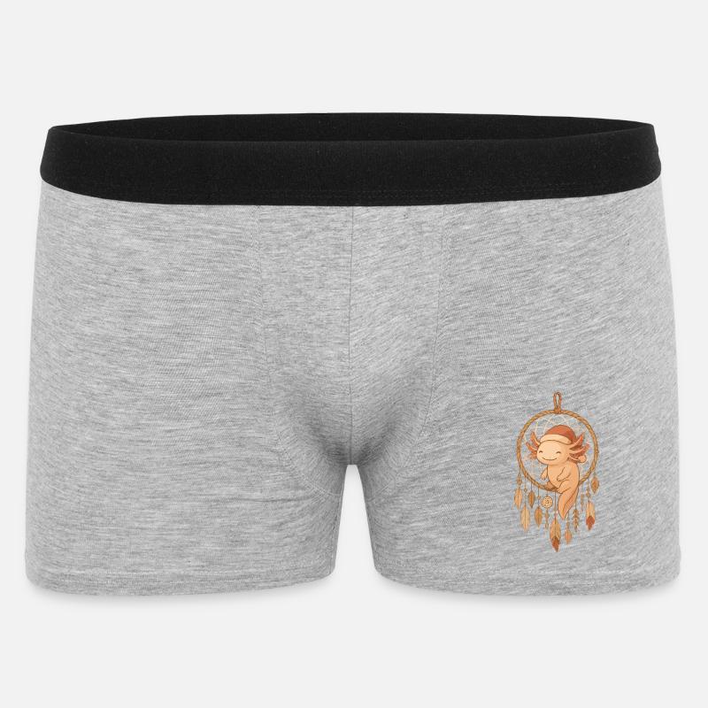 Weihnachts Axolotl – Traumfänger Design - Männer Boxer Shorts - Grau meliert
