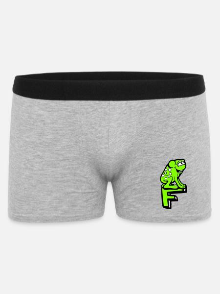 Letter F Frog Toad Name ABC Learning School - Men's Boxer Shorts - heather grey