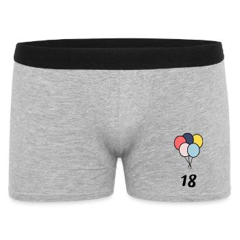 18. 18 ANS. 18e ANNIVERSAIRE. ANNIVERSAIRE 18 ANS. - Boxer Homme - gris chiné - Devant
