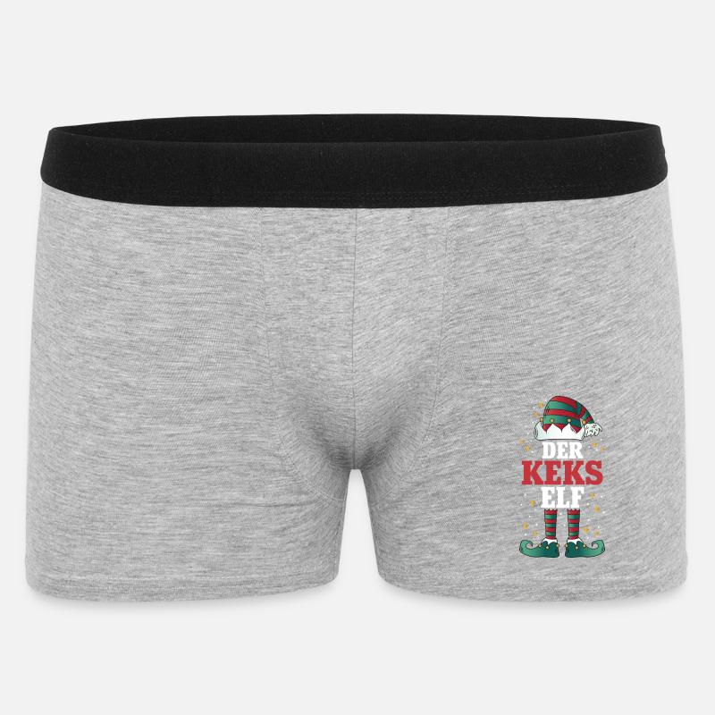 Weihnachten Der Keks Elf - Männer Boxer Shorts - Grau meliert