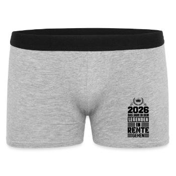 Legenden gehen 2026 in Rente - Männer Boxer Shorts - Grau meliert - Vorne
