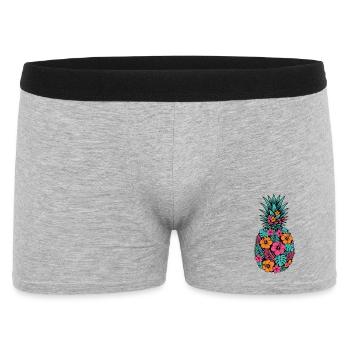 Neon Tropical Pineapple Flower Pattern - Men's Boxer Shorts - heather grey - Front