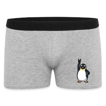 Cool Penguin Musicien Guitariste Rock’n’Roll Party - Boxer Homme - gris chiné - Devant
