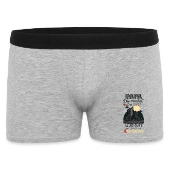 Papa, du machst das toll – 4. Vatertag - Männer Boxer Shorts - Grau meliert - Vorne