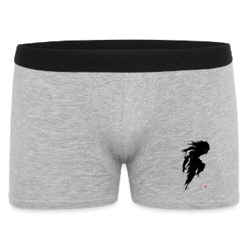 Tengu Karasu – Rotaugen-Rabe Sumi-e Yokai - Männer Boxer Shorts - Grau meliert - Vorne
