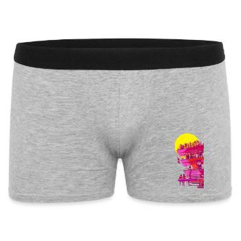 Tour de sauveteur néon au coucher du soleil - Boxer Homme - gris chiné - Devant
