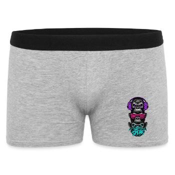 Three monkeys hear nothing see say neon - Men's Boxer Shorts - heather grey - Front