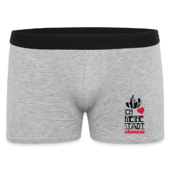 Stadt Liebe München Deutschland Spruch Geschenk - Männer Boxer Shorts - Grau meliert - Vorne