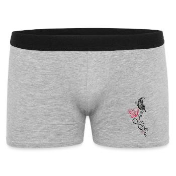 Herz mit Schmetterling, infinity - Boxer Homme - gris chiné - Devant