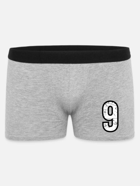 9 - Männer Boxer Shorts - Grau meliert
