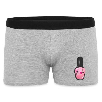 rosa Nagellack im Graffiti Stil mit Herz - Männer Boxer Shorts - Grau meliert - Vorne