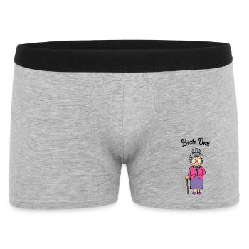 Brille Beste Omi Großmutter Oma Sehschwäche Spruch - Männer Boxer Shorts - Grau meliert - Vorne