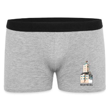 Wartburg bei Eisenach, Thüringen - Männer Boxer Shorts - Grau meliert - Vorne