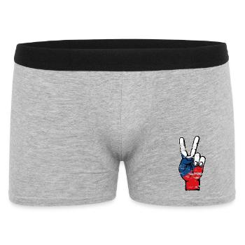 Tschechien Flagge Frieden Victory Symbol used - Männer Boxer Shorts - Grau meliert - Vorne