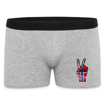 Norwegen Flagge Frieden Victory Symbol used - Männer Boxer Shorts - Grau meliert - Vorne