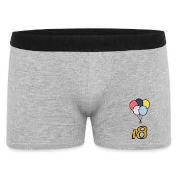 18. 18 YEARS OLD. 18th ANNIVERSARY. 18 BIRTHDAY. - Men's Boxer Shorts - heather grey - Front