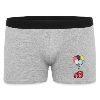 18. 18 JAHRE ALT. 18-JÄHRIGES JUBILÄUM. 18. GEBURTSTAG. - Männer Boxer Shorts - Grau meliert - Vorne