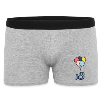 18. 18 YEARS OLD. 18th ANNIVERSARY. 18 BIRTHDAY. - Men's Boxer Shorts - heather grey - Front