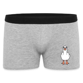 Mouette majeur insulte doigt puant vilain - Boxer Homme - gris chiné - Devant