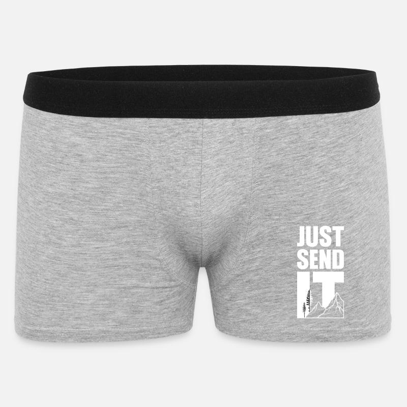 Just Send It - White - Männer Boxer Shorts - Grau meliert