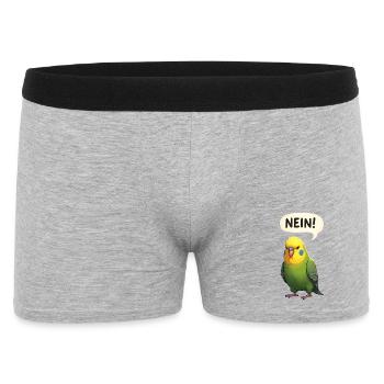 Wellensittich Vogel NEIN - Männer Boxer Shorts - Grau meliert - Vorne