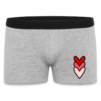 CŒUR. CŒURS. SAINT VALENTIN. LOVE. AMOUR. COUPLE.  - Boxer Homme - gris chiné - Devant