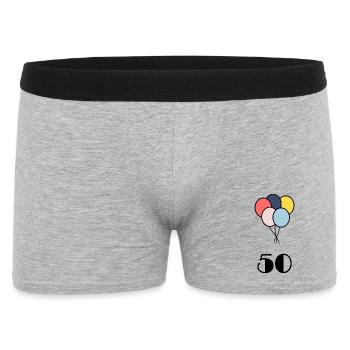 50. 50 JAHRE. 50-JÄHRIGES JUBILÄUM. 50-JÄHRIGES JUBILÄUM. - Männer Boxer Shorts - Grau meliert - Vorne
