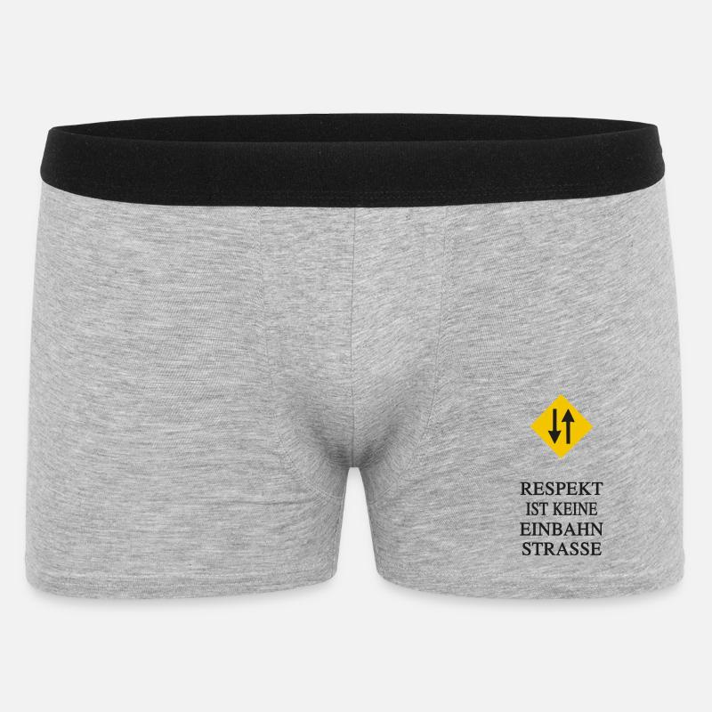 Respekt. Keine Einbahnstraße - Männer Boxer Shorts - Grau meliert