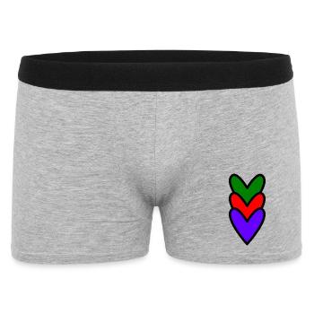 HERZ. HERZ. VALENTINSTAG. LIEBE. LIEBE. PAAR. - Männer Boxer Shorts - Grau meliert - Vorne