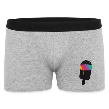 Regenbogen Eis Silhouette Street Art Style  - Männer Boxer Shorts - Grau meliert - Vorne