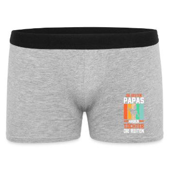 Reiten Papa Vater Pferdeliebhaber Reiterhof Pferde - Männer Boxer Shorts - Grau meliert - Vorne