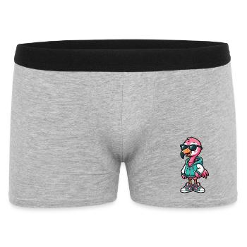 Cooler Flamingo - Männer Boxer Shorts - Grau meliert - Vorne
