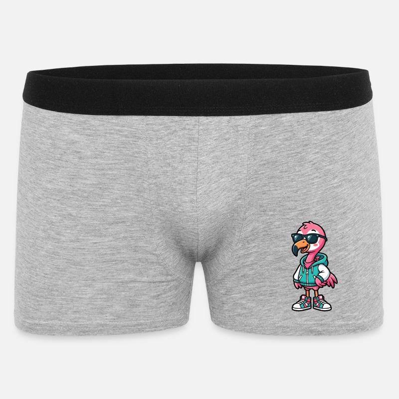 Flamant rose cool - Boxer Homme - gris chiné
