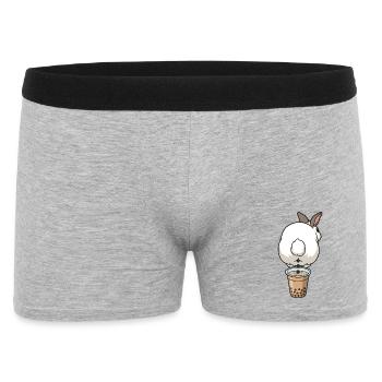 Bubble Tea Boba Drôle de Lapin mignon - Boxer Homme - gris chiné - Devant