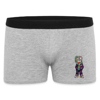 Bunter Street-Tron Charakter - Männer Boxer Shorts - Grau meliert - Vorne