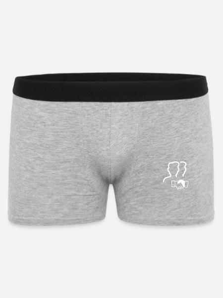 Twin Silhouettes Handshake Logo - Men's Boxer Shorts - heather grey