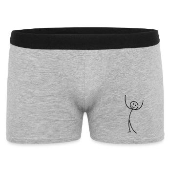 Strichmännchen - Männer Boxer Shorts - Grau meliert - Vorne