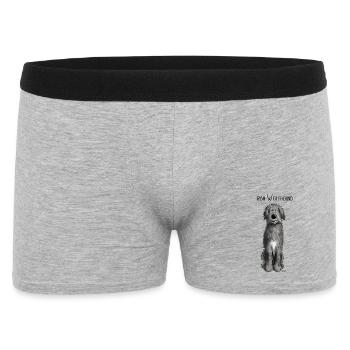 Funny Irish Wolfhound - comic - dog - cartoon - Men's Boxer Shorts - heather grey - Front