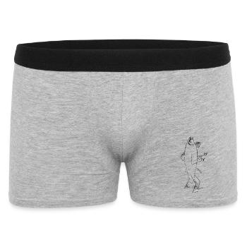 Saumon décontracté avec bras et jambes – Drôle - Boxer Homme - gris chiné - Devant