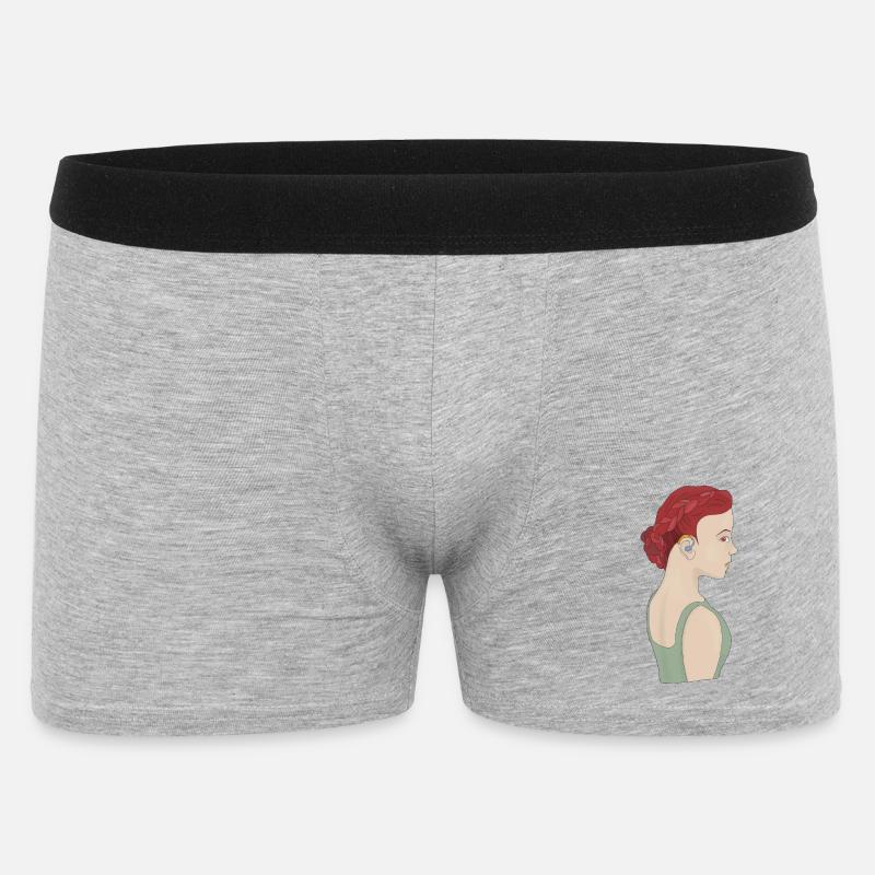 Mädchen mit einem Hörgerät - Männer Boxer Shorts - Grau meliert