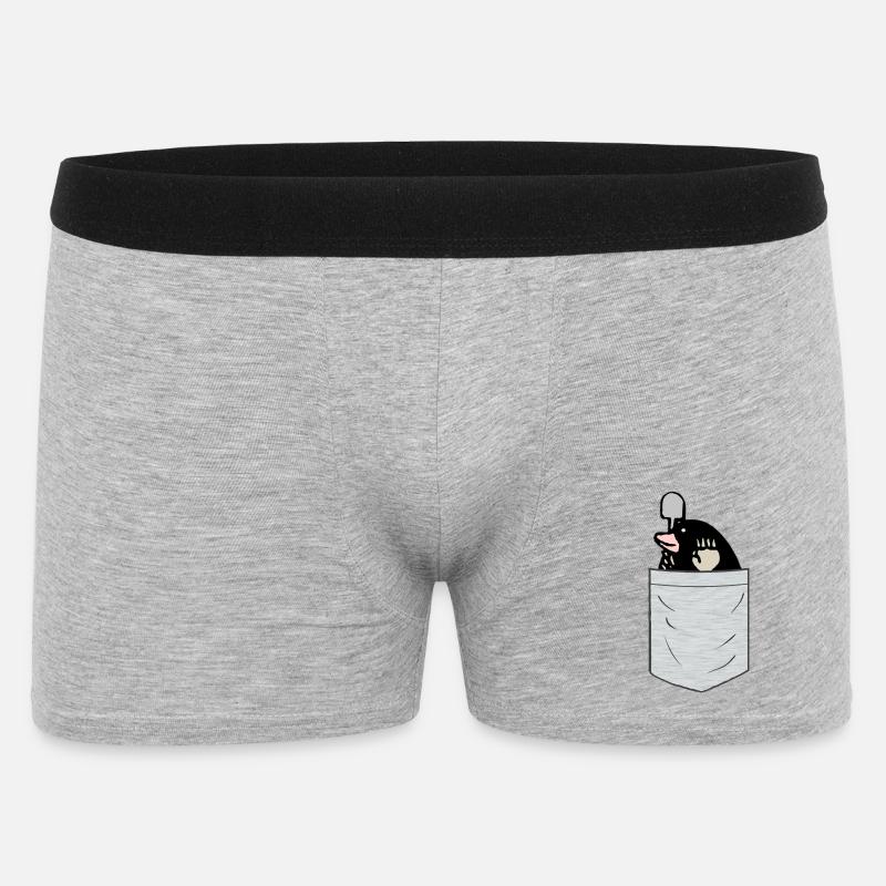 Maulwurf Brusttasche - Männer Boxer Shorts - Grau meliert
