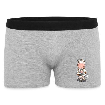 Cow with cuddly toy I COWrogue pun - Men's Boxer Shorts - heather grey - Front