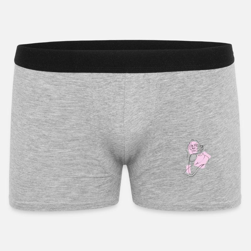 Frau in Pink - Männer Boxer Shorts - Grau meliert