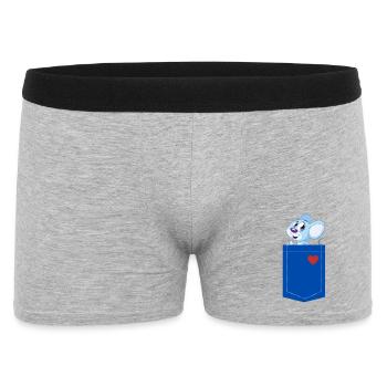 Mouse in a pocket - Kids Tee - Männer Boxer Shorts - Grau meliert - Vorne