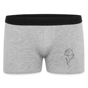 Blume gezeichnet - Männer Boxer Shorts - Grau meliert - Vorne