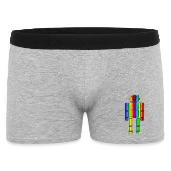 Regenbogen Roboter - Männer Boxer Shorts - Grau meliert - Vorne