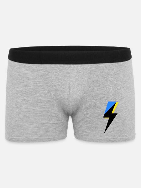 Blue and Yellow Geometry - Men's Boxer Shorts - heather grey