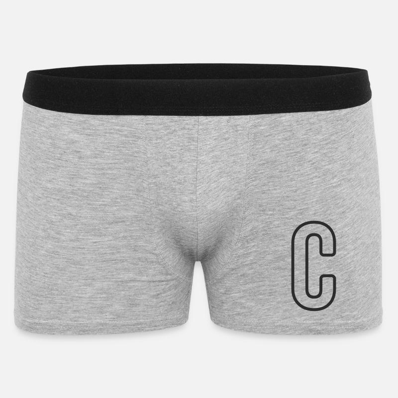 Buchstabe C Typodesign - Männer Boxer Shorts - Grau meliert